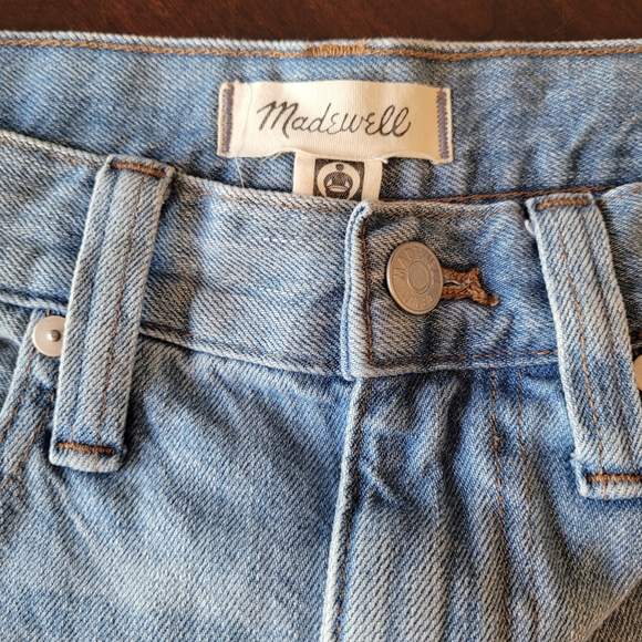 Madewell Denim A-Line Distressed Raw-Hem Midi Skirt – Size 23 (00) - Picture 4 of 6